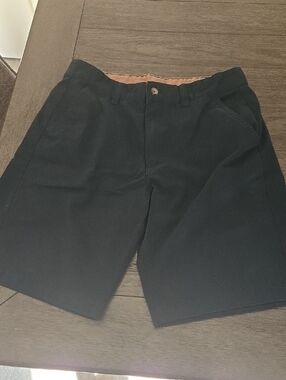 Men's Navy Blue Flat-Front Tailored Shorts